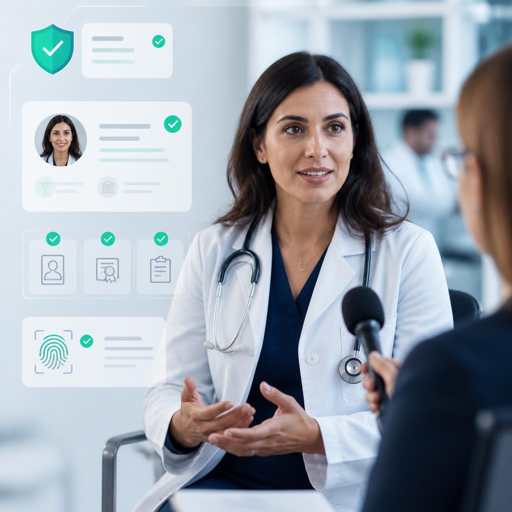 Healthcare respondent verification, a verified physician interview with credential checks