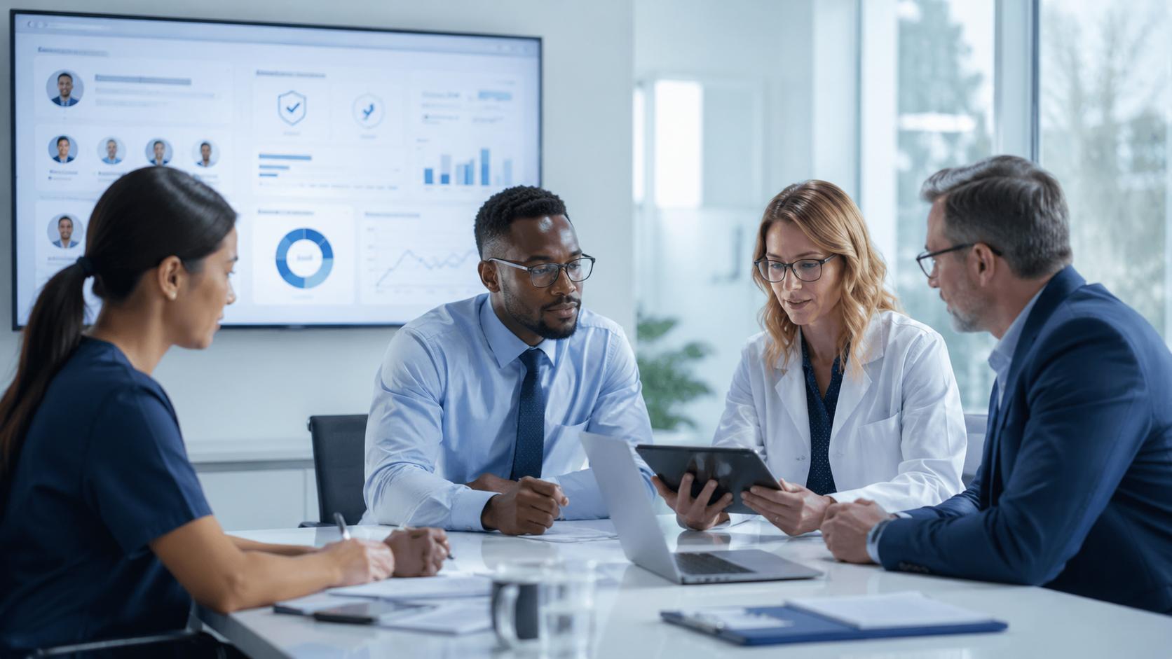 Healthcare research team reviewing respondent verification dashboard